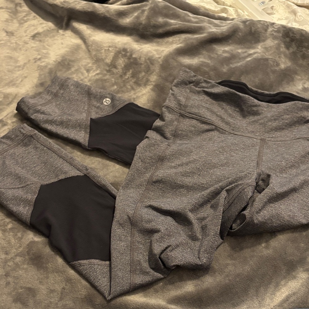 Lululemon Gray and Black Leggings